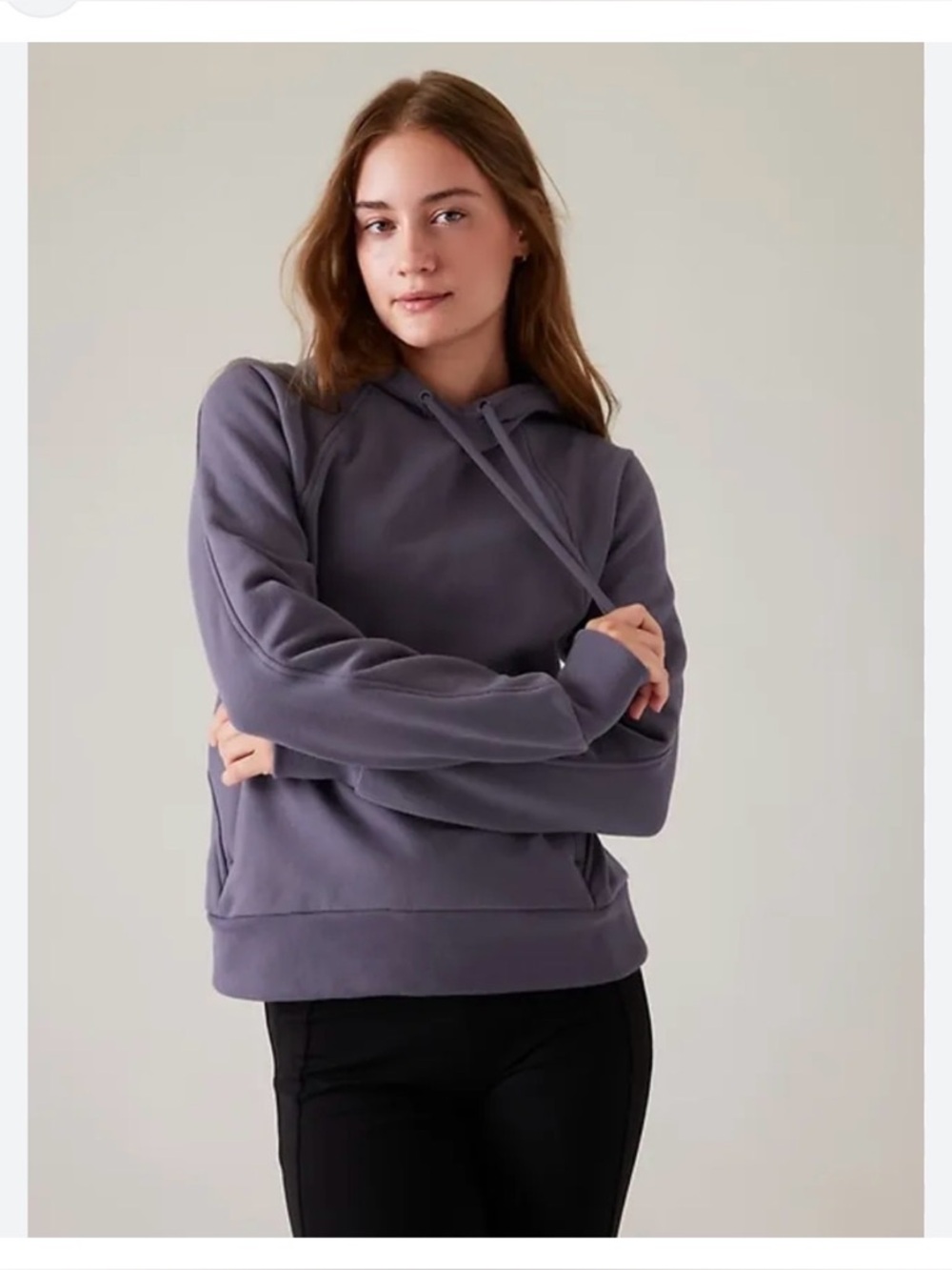 Athleta Retroplush Hoodie. Women's Cozy Hooded Pullover Sweatshirt - Purple